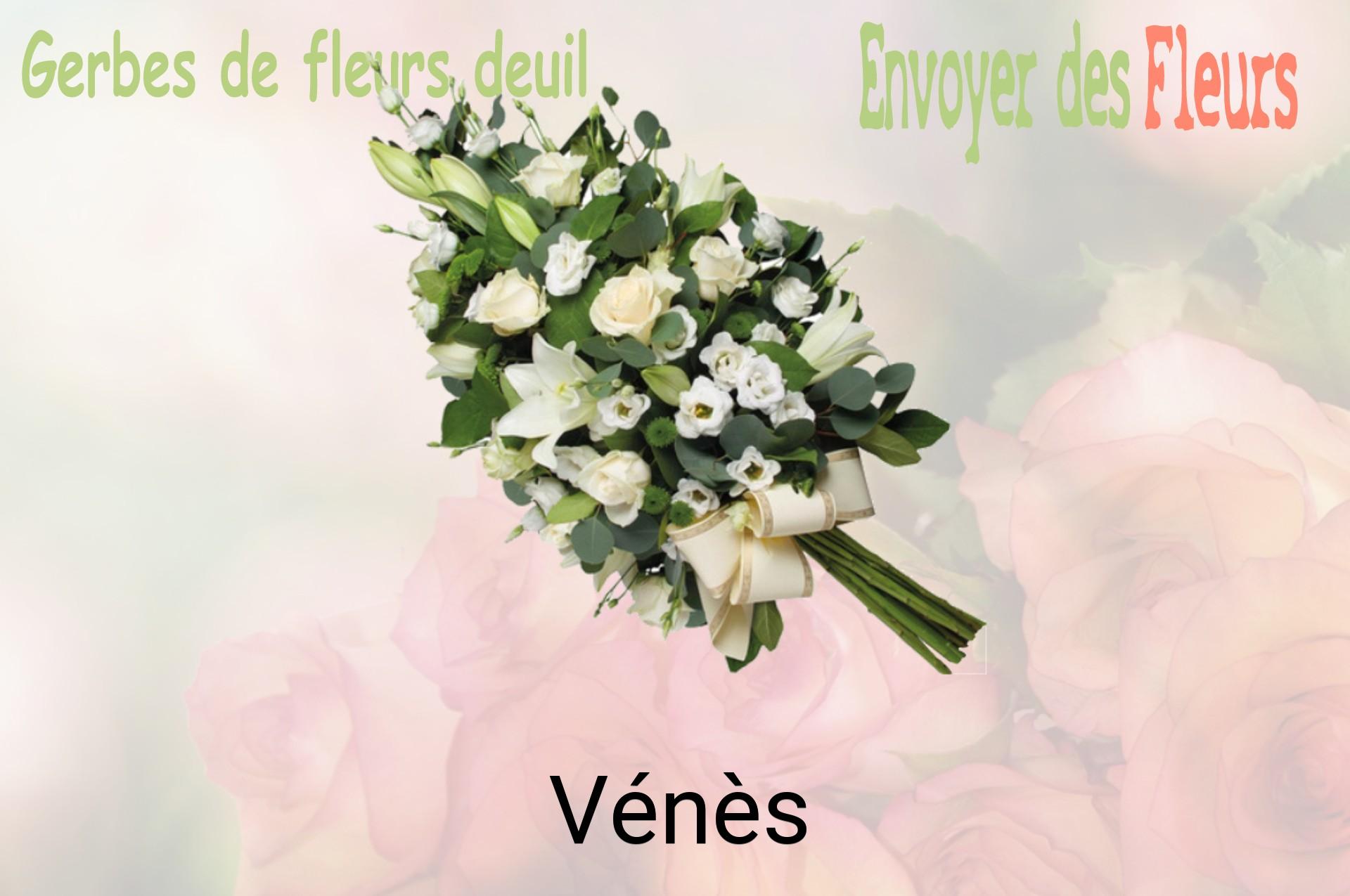 Gerbe de fleurs de deuil livrée à Vénès